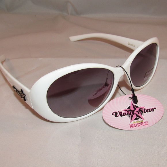 WHITE VIVID STAR SUNGLASSES NEW - Picture 4 of 6